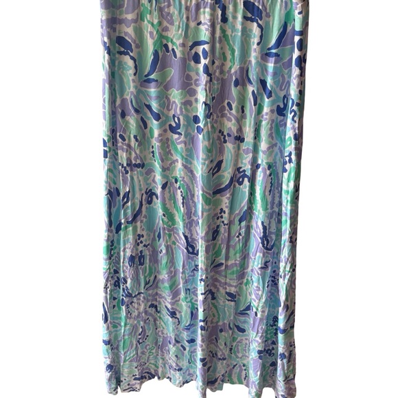 Lilly Pulitzer Nola Vibrant Blue and Green Maxi Skirt - Picture 3 of 6